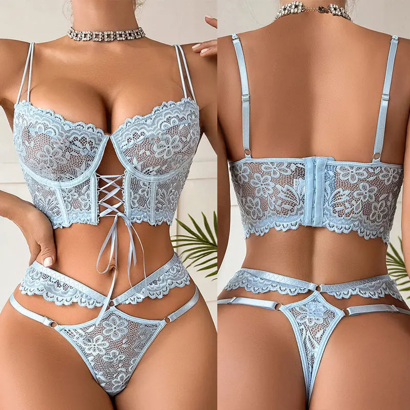 Elegant Floral Lace Bra Set