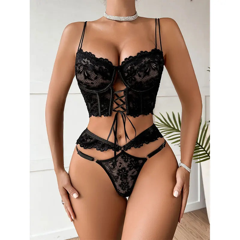 Elegant Floral Lace Bra Set